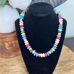 Multicolor Bead Necklace with Gold Accents - brand new never worn SPRING